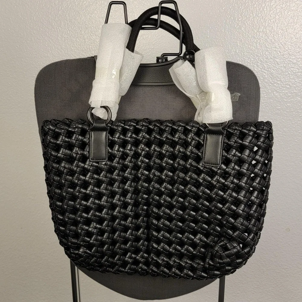 Elegant‎ Black Woven Tote Bag